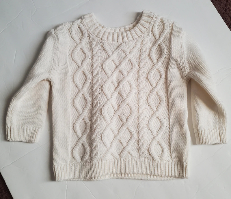 Carter's Baby Cream Cable Knit 100% Cotton Sweater Size 6M Unisex 5