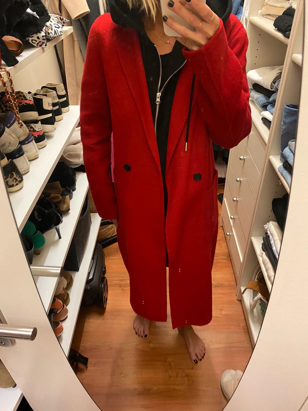 manteau rouge zara femme