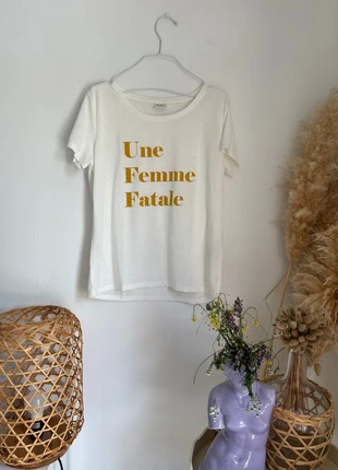 T-shirt blanc « femme fatale » taille M neuf sans étiquettes Jacqueline de Jong, marke: Jacqueline de Yong, zustand: Neu, größe: S / 36 / 8, 7,99 €, 9,09 € inklusive Vinted-Käuferschutz