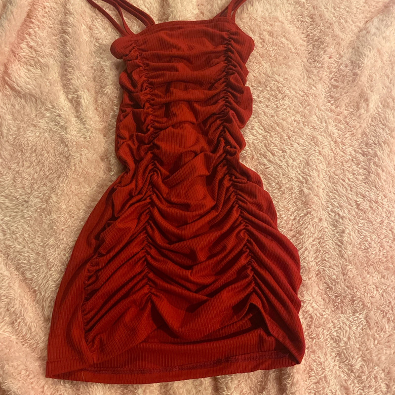 red ruffle dress 1