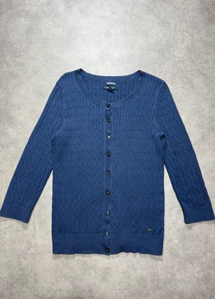 Gilet Torsadé Tommy Hilfiger bleu marine manches 3/4 - Logo brodé - 100% coton - Taille M, brand: Tommy Hilfiger, condizioni: Ottime, taglia: M / IT 42 / EU 38, €14.00, €15.40 include la Protezione acquisti