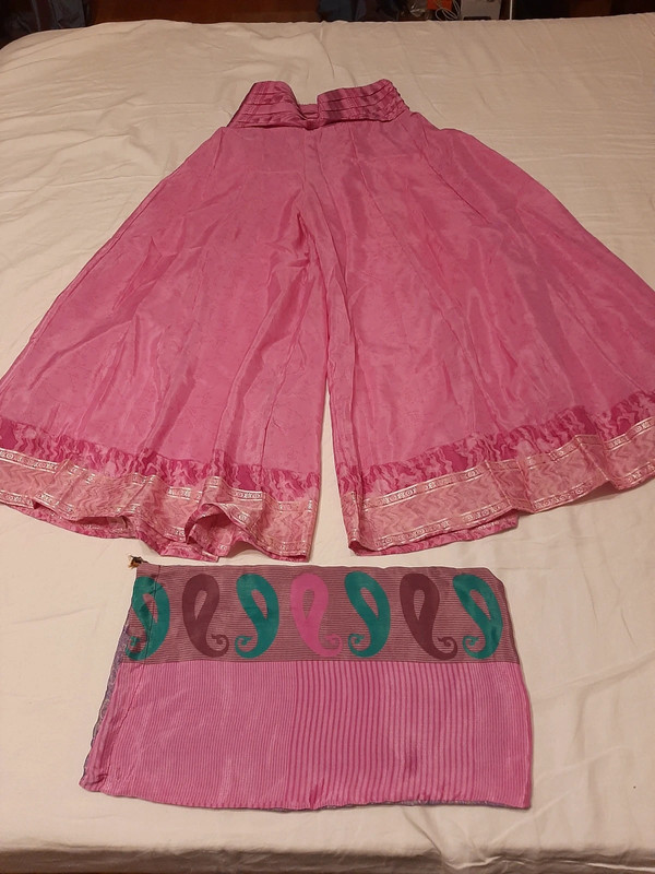 Pantaloni ampi rosa indiani in seta Etaris.it, con sacchetto
