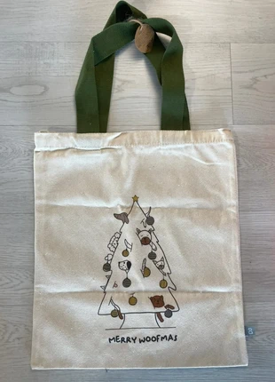 Chiens Tote Bag Merry Christmas Coton 35x45 cm réutilisable, merk: Coton, staat: Nieuw met prijskaartje, € 6,00, € 7,00 inclusief Kopersbescherming