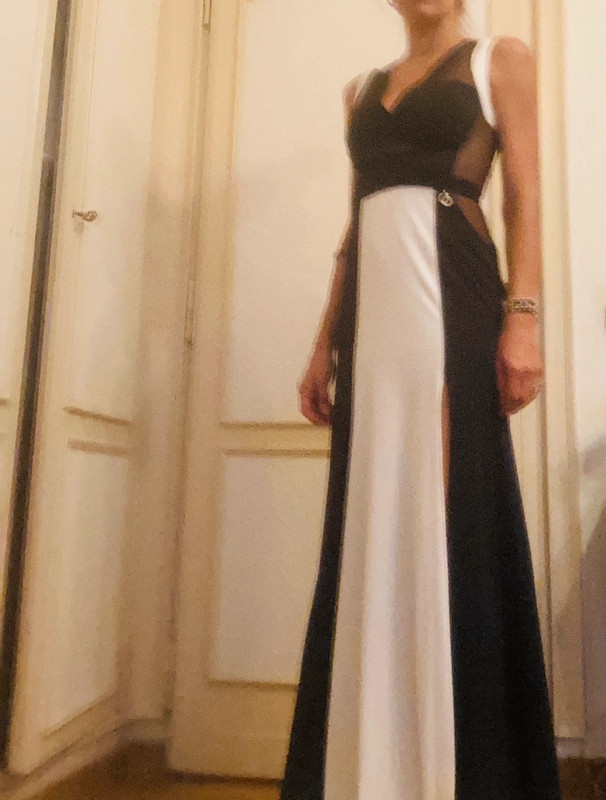 Abito lungo elegante nero e bianco. Mangano collection. Vinted