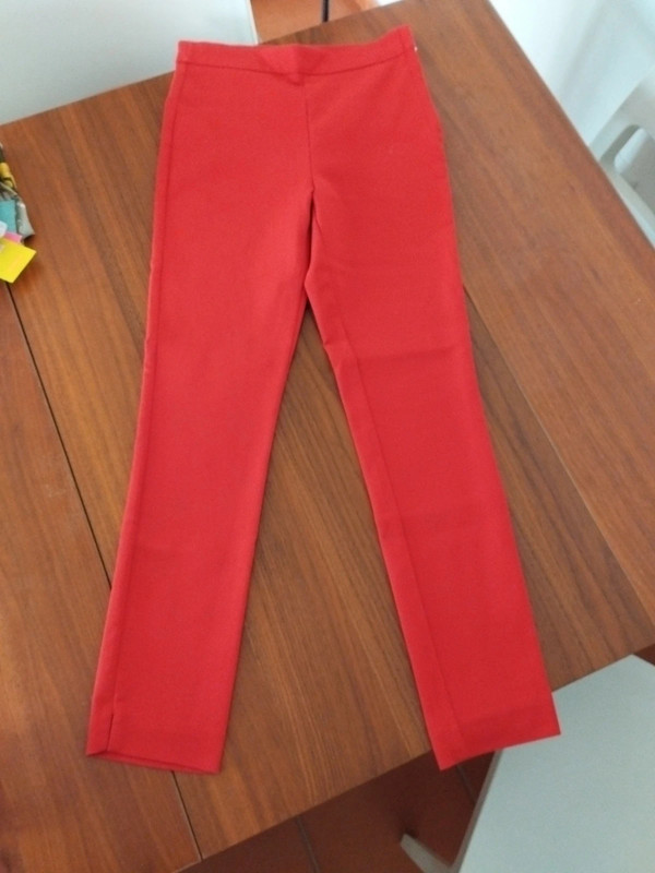 Pantaloni rossi red pants skinny Stradivarius xs 1