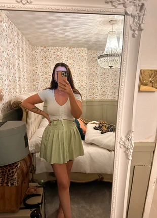 Bershka mint faux leather pleated skirt , brand: Bershka, condition: New without tags, size: S / UK 8-10, £2.00, £2.80 includes Buyer Protection