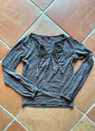 vintage cache cache boho brown long sleeve top, brand: Cache Cache, condition: Very good, size: S / UK 8-10, £8.00, £9.10 includes Buyer Protection