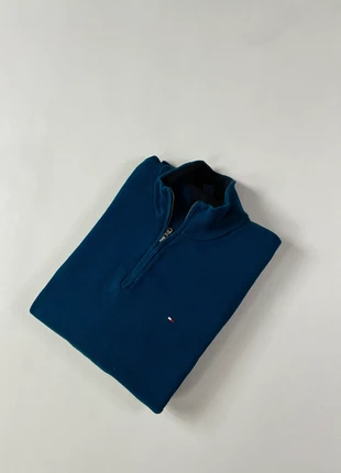 Pull Tommy Hilfiger half zip 1/4 zip col camionneur | bleu logo brodé, marke: Tommy Hilfiger, zustand: Sehr gut, größe: XXL, 21,00 €, 22,75 € beinhaltet Vinted-Käuferschutz Pro