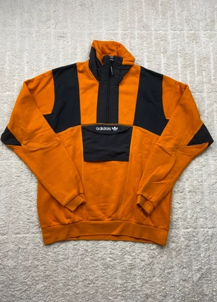 Veste Polaire Adidas vintage orange et noir avec logo brodé - taille S, marke: adidas, zustand: Sehr gut, größe: S, 45,00 €, 47,95 € inklusive Vinted-Käuferschutz