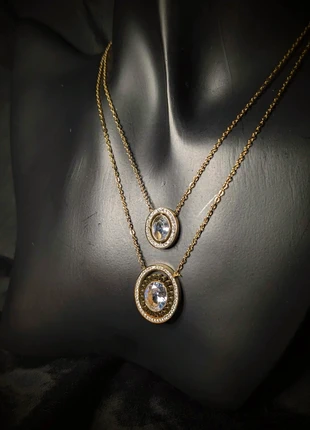 🌟 Collier double chaînes strass acier neuf🌟, condition: New with tags, €15.00, €16.45 includes Buyer Protection Pro