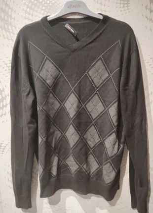 Pull Homme Devred Col V Motif Losanges Gris Foncé/Anthracite (90% Coton) T.M, brand: Devred, condition: Good, size: M, €7.50, €8.58 includes Buyer Protection