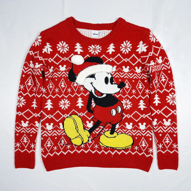 Disney Primark S UK 6 8 Mickey Mouse Christmas Jumper Women s Knit Red Xmas Vinted