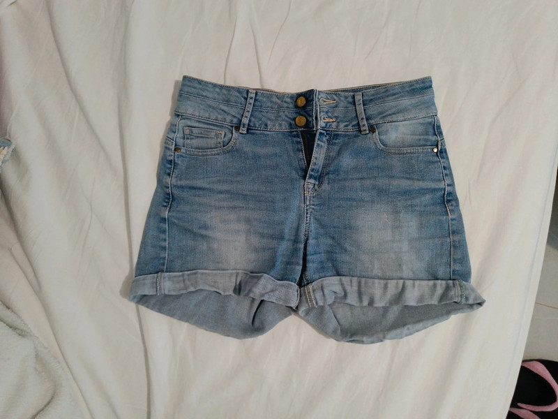 Short en jean taille haute 1