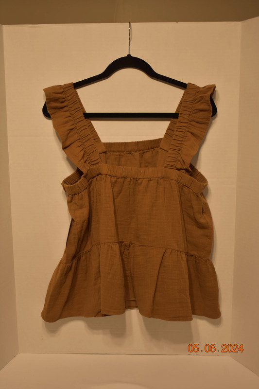 SO Tiered Ruffle Tank Brown Size XL 2