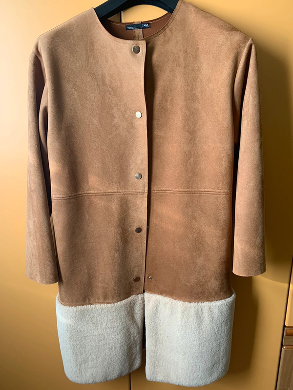 Giacca lunga camoscio e pelo Zara M Vinted