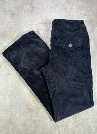 Pantalon En Velours Côtelé / Corduroy petites bleu marine coupe ample et texturée taille 2, marca: Vintage Dressing, estado: Muito bom, tamanho: XS / 34 / 6, €15.00, €16.45 inclui Proteção do Comprador Pro