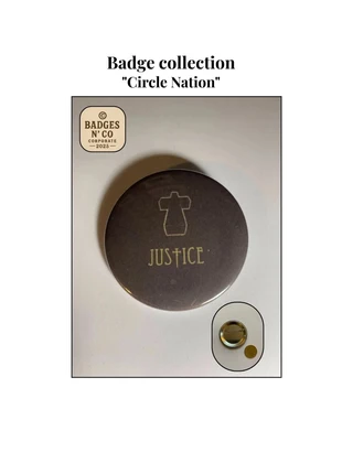 Justice - Badge collection "Circle Nation" 56mm, état: Très bon état, 5,00 €, 5,95 € Protection acheteurs incluse