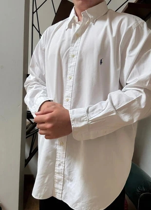 Chemise ralph lauren blanche logo bleu marine taille XXL, merk: Ralph Lauren, staat: Heel goed, maat: XXL, € 24,00, € 25,90 inclusief Kopersbescherming