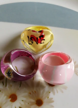 Bagues résine , état: Très bon état, taille: 18,5 mm, 3,00 €, 3,85 € Protection acheteurs incluse