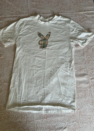 Playboy Bunny printed white baby tee, brand: Vintage, condition: Good, size: M / 10, £8.00, £9.10 includes Buyer Protection