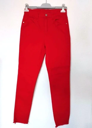 Jean rojo elástico cintura alta Jean rouge taille haute Vaquero rojo talle alto, marca: Shein, estado: Muy bueno, tamaño: M / 38 / 10, 2,50 €, 3,33 € Protección al comprador incluida