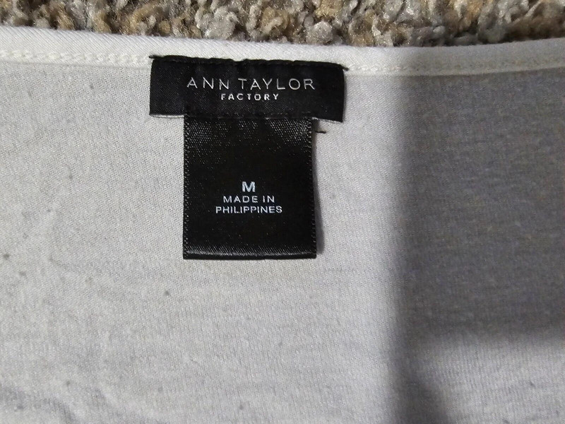 Ann Taylor Factory Womens Blouse Medium White 2