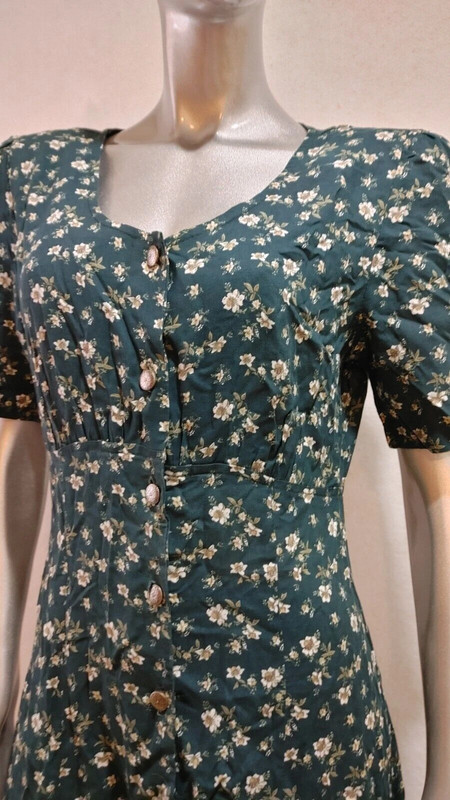 Vintage Cimmaron Semi Sheer Short Sleeve Floral Button-Down Maxi Dress Size 9/10 1