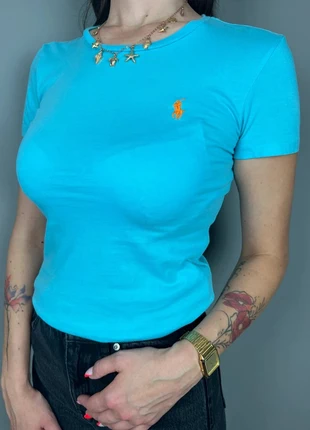 T-shirt Ralph Lauren Sport bleu turquoise brodé - XS femme - coton HTRLF198, marke: Ralph Lauren, zustand: Sehr gut, größe: XS / 34 / 6, 12,00 €, 13,30 € beinhaltet Vinted-Käuferschutz Pro