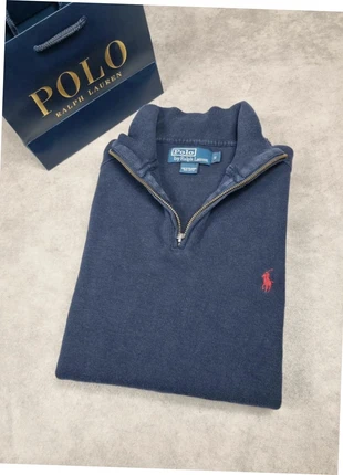 Halfzip Pull col camionneur 1/4 zip col zippé Ralph Lauren Bleu Marine Logo Rouge Taille S Homme, merk: Ralph Lauren, staat: Heel goed, maat: S, € 60,00, € 63,70 inclusief Kopersbescherming