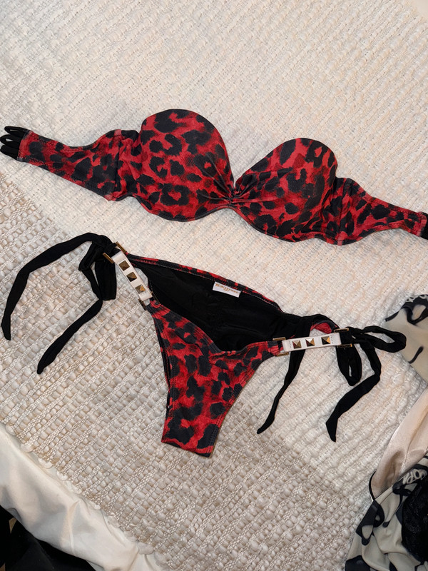 Bahimi Red leopard print Bandu bikini