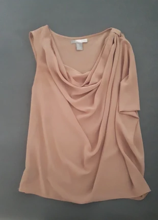 Blouse beige kaki sans manches effet drapé, brand: Love21, condizioni: Ottime, taglia: M / IT 42 / EU 38, €3.00, €3.85 include la Protezione acquisti