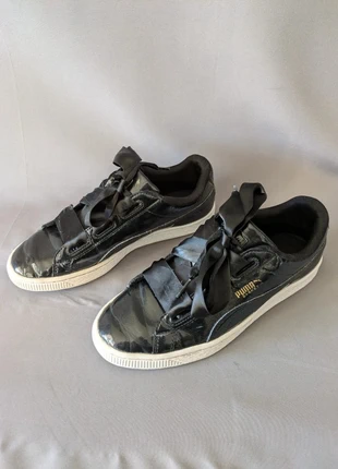 Puma Basket Heart Patent noir verni ruban satin – taille 38, marque: Puma, état: Bon état, taille: 38, 17,00 €, 18,55 € Protection acheteurs (Pro) incluse