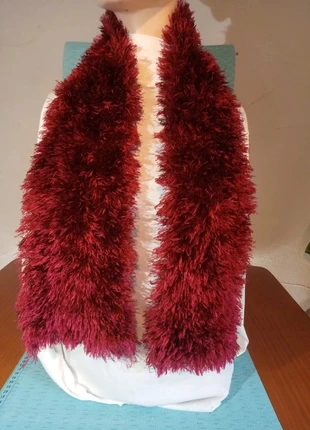 Bufanda de pelo suave sintetico - Burdeos, estado: Muito bom, €2.95, €3.80 inclui Proteção do Comprador