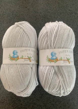 Supersoft Baby wool - Aran baby wool - 2 x 100g balls - Light grey aran wool, brand: James C. Brett, condition: New with tags, £4.00, £4.90 includes Buyer Protection Pro