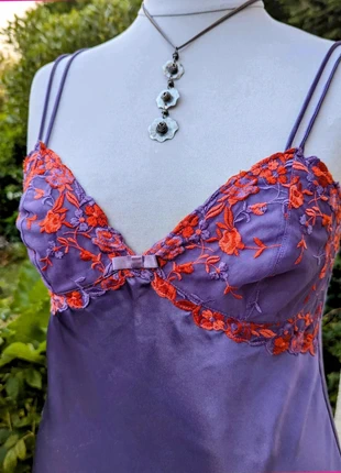 Nuisette satinée violette Etam dentelle orange – taille 42/44, Vintage 2000s, brand: Etam, condizioni: Buone, taglia: XL / IT 46 / EU 42, €6.20, €7.21 include la Protezione acquisti