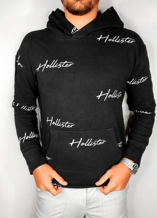Sweat à capuche noir monogram Hollister blanc T.XS, marque: Hollister, état: Très bon état, taille: XS, 12,00 €, 13,30 € Protection acheteurs (Pro) incluse