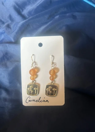 Carnelian crystal earrings, condition: New with tags, €6.50, €7.53 includes Buyer Protection