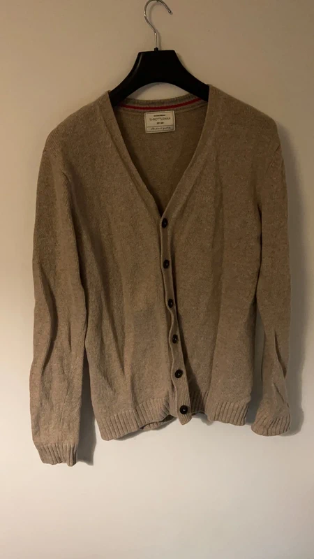 gilet homme col v, Throttleman, taille L, beige
