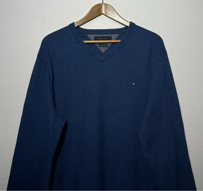 Tommy Hilfiger pullover scollo a V blu 2