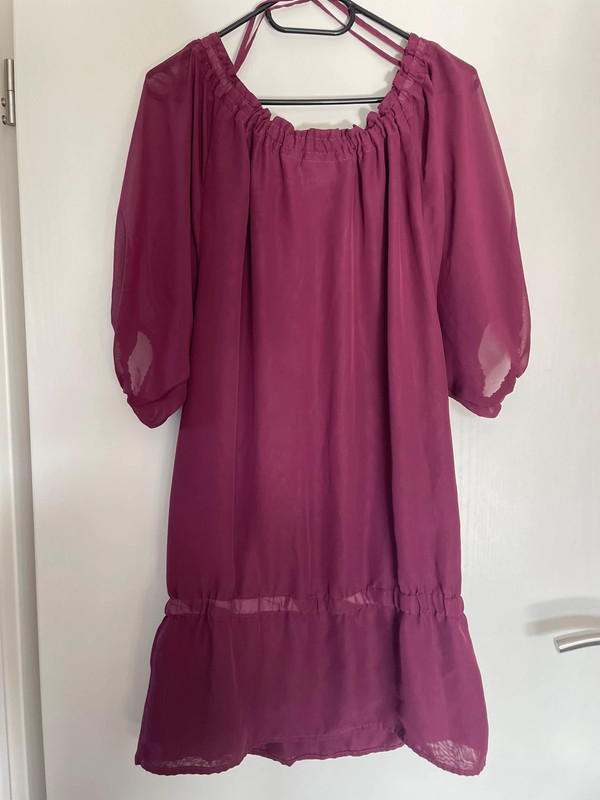 Burgund lila Kleid mit Schleifen 5