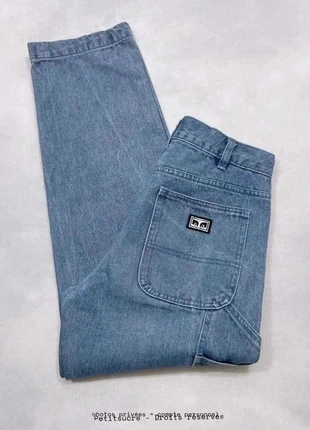 Jean Obey Large Bleu clair Single Knee Pant Loose Baggy Carpenter Workwear - S w27 /1047B, marque: Obey, état: Très bon état, taille: W27 | FR 36, 49,00 €, 52,15 € Protection acheteurs (Pro) incluse