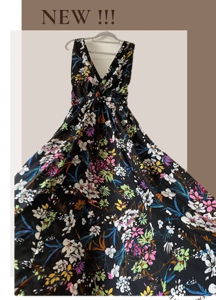 Abito lungo estivo • abito floreale fluido •, merk: Parisienne, staat: Nieuw zonder prijskaartje, maat: L / 40 / 12, € 9,00, € 10,15 inclusief Kopersbescherming