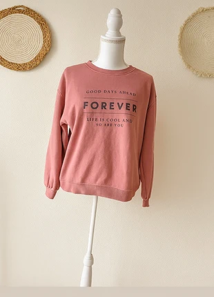 Sweat rose coupe loose et vibes positives 🌸, marca: TEX, estado: Muito bom, tamanho: M / 38 / 10, €5.00, €5.95 inclui Proteção do Comprador