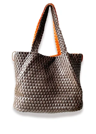 Grand sac cabas réversible marron et orange, marque: sansnom., état: Très bon état, 24,00 €, 25,90 € Protection acheteurs incluse