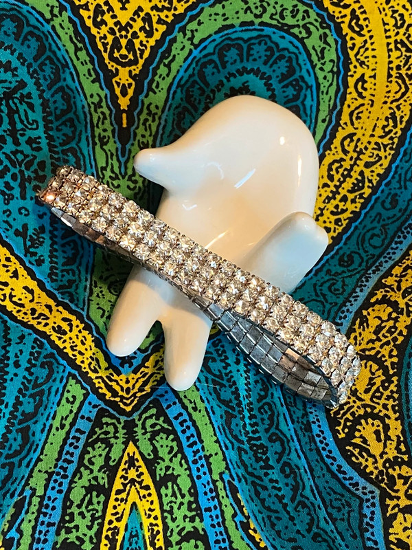 Vintage Bracelet rhinestone stretch band 2