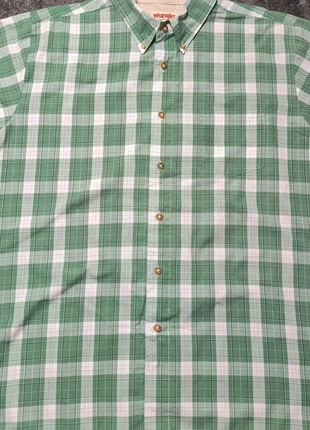 Chemise manches courtes wrangler blanche et verte à carreaux taille L, brand: Wrangler, condizioni: Ottime, taglia: L, €13.00, €14.35 include la Protezione acquisti Pro