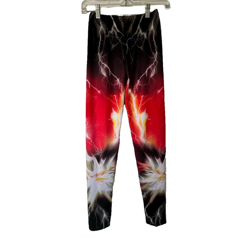 Flash Lighting Red and Black Small Leggings 1