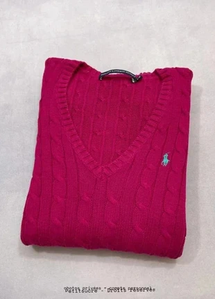 Pull Torsadé col en V Polo Ralph Lauren Femme Rose 100% Coton Pull tressé - Taille L /1162R, brand: Ralph Lauren, condition: Very good, size: L / 40 / 12, €54.90, €58.35 includes Buyer Protection Pro