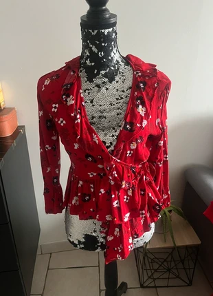 Chemisier rouge à fleur, Nelly.com🌹, brand: nelly.com, condizioni: Ottime, taglia: XS / IT 38 / EU 34, €5.00, €5.95 include la Protezione acquisti