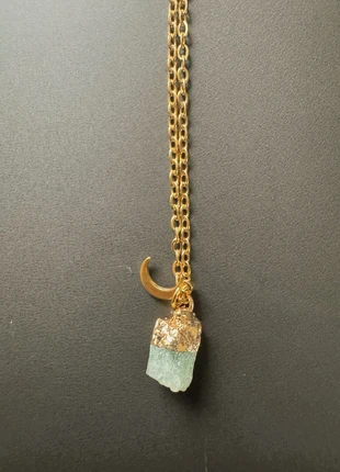 Fluorit Kette roh mit goldenem Mond, marke: Schutz, zustand: Neu, mit Etikett, 18,00 €, 19,10 € inklusive Vinted-Käuferschutz